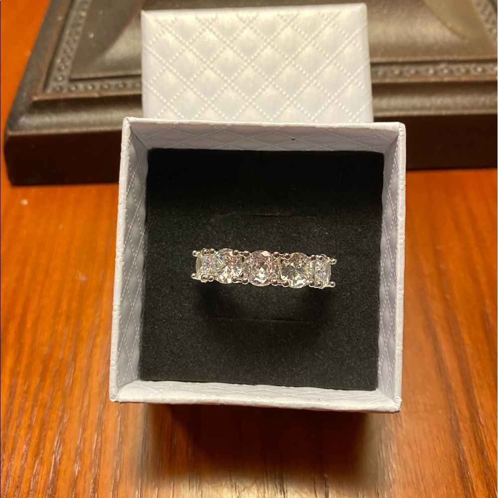 5 ctw Genuine Moissanite Diamond Sterling Silver Ring Band